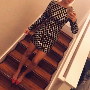 Black and gold glitter dress